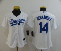 Women's Nike Los Angeles Dodgers #14 Enrique Hernandez White Authentic Stitched MLB Jersey