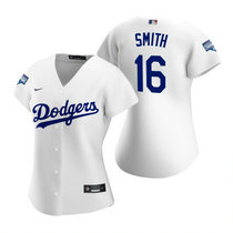 Women's Nike Los Angeles Dodgers #16 Will Smith White 2020 World Series Champions Jersey