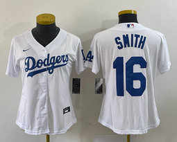 Women's Nike Los Angeles Dodgers #16 Will Smith White Authentic Stitched MLB Jersey