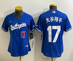 Women's Nike Los Angeles Dodgers #17 大谷翔平 Blue Stadium Los Angeles Front  jersey