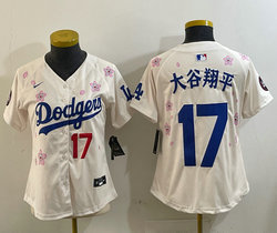 Women's Nike Los Angeles Dodgers #17 大谷翔平 Cream 2025 Tokyo Series Stitched MLB Jersey