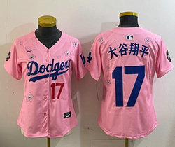 Women's Nike Los Angeles Dodgers #17 大谷翔平 Pink 2025 Tokyo Series Jersey