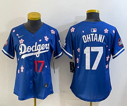 Women's Nike Los Angeles Dodgers #17 Shohei Ohtani Blue 2025 Tokyo Series Stitched MLB Jersey