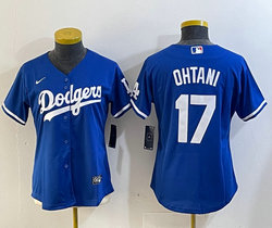 Women's Nike Los Angeles Dodgers #17 Shohei Ohtani Blue Authentic Stitched MLB Jersey