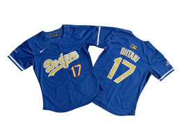 Women's Nike Los Angeles Dodgers #17 Shohei Ohtani Blue Gold Name Champions Limited MLB Jersey