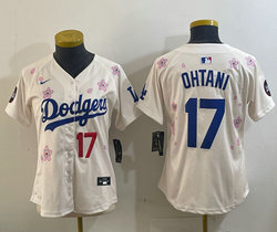 Women's Nike Los Angeles Dodgers #17 Shohei Ohtani Cream 2025 Tokyo Series Jersey