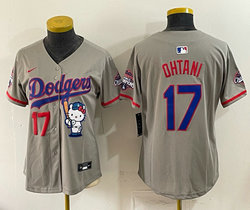 Women's Nike Los Angeles Dodgers #17 Shohei Ohtani Gray Hello Kitty Night Jersey