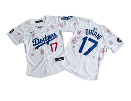 Women's Nike Los Angeles Dodgers #17 Shohei Ohtani White 17 Front Limited MLB Jersey