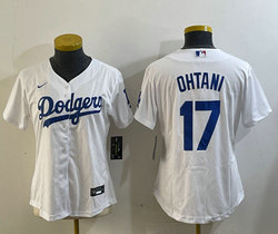 Women's Nike Los Angeles Dodgers #17 Shohei Ohtani White Authentic Stitched MLB Jersey