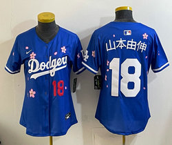 Women's Nike Los Angeles Dodgers #18 山本由伸 Blue 2025 Tokyo Series Jersey