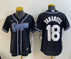Women's Nike Los Angeles Dodgers #18 Yoshinobu Yamamoto Black Stitched MLB jersey
