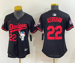Women's Nike Los Angeles Dodgers #22 Clayton Kershaw Hello Kitty Night Jersey