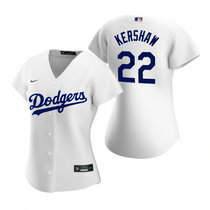 Women's Nike Los Angeles Dodgers #22 Clayton Kershaw White Game Authentic Stitched MLB Jersey