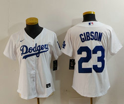 Women's Nike Los Angeles Dodgers #23 Kirk Gibson White Authentic Stitched MLB Jersey