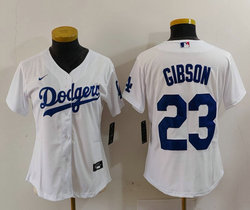 Women's Nike Los Angeles Dodgers #23 Kirk Gibson White Game Authentic Stitched MLB Jersey