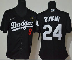 Women's Nike Los Angeles Dodgers #24 Kobe bryant #8 Black Game Authentic Stitched MLB Jersey
