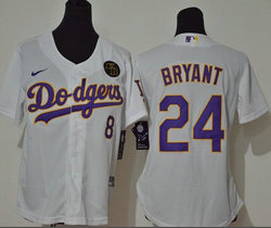Women's Nike Los Angeles Dodgers #24 Kobe bryant #8 White Purple number Game Authentic Stitched MLB Jersey