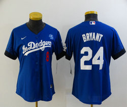 Women's Nike Los Angeles Dodgers #24 Kobe bryant Blue 2021 City Authentic Stitched MLB Jersey