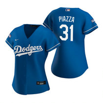 Women's Nike Los Angeles Dodgers #31 Mike Piazza Blue 2020 World Series Champions Jersey