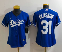 Women's Nike Los Angeles Dodgers #31 Tyler Glasnow Blue Game Authentic Stitched MLB Jersey
