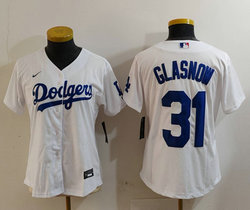 Women's Nike Los Angeles Dodgers #31 Tyler Glasnow White Authentic Stitched MLB Jersey