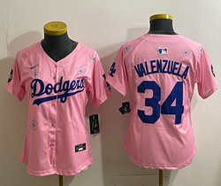 Women's Nike Los Angeles Dodgers #34 Fernando Valenzuela Pink 2025 Tokyo Series Stitched MLB Jersey