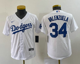 Women's Nike Los Angeles Dodgers #34 Fernando Valenzuela White Authentic Stitched MLB Jersey