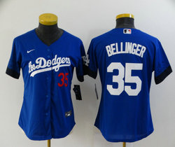 Women's Nike Los Angeles Dodgers #35 Cody Bellinger Blue 2021 City Game Authentic Stitched MLB Jersey