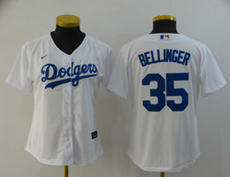 Women's Nike Los Angeles Dodgers #35 Cody Bellinger White Game Authentic Stitched MLB Jersey