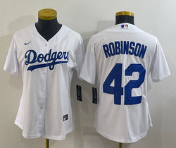 Women's Nike Los Angeles Dodgers #42 Jackie Robinson White Authentic Stitched MLB Jersey