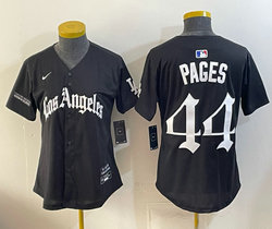 Women's Nike Los Angeles Dodgers #44 Andy Pages Black LA Gothic Style jersey