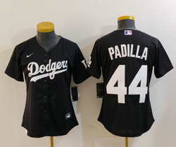 Women's Nike Los Angeles Dodgers #44 Vicente Padilla Black Authentic Stitched MLB Jersey