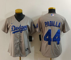 Women's Nike Los Angeles Dodgers #44 Vicente Padilla Gray Authentic Stitched MLB Jersey
