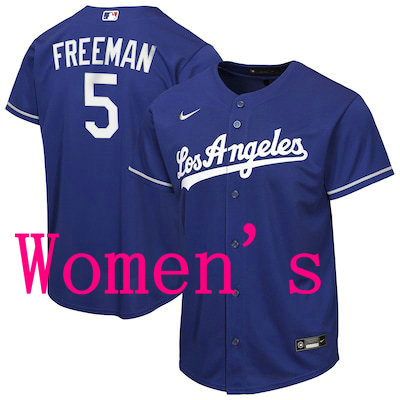 Women's Nike Los Angeles Dodgers #5 Freddie Freeman Blue Los Angeles Front MLB Jersey
