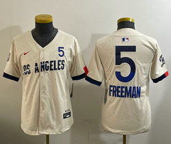 Women's Nike Los Angeles Dodgers #5 Freddie Freeman City 5 Front The number is above the name Jersey