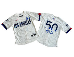 Women's Nike Los Angeles Dodgers #50 #50 Mookie Betts Cream 2024 City Limited MLB Jersey
