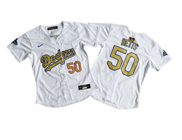 Women's Nike Los Angeles Dodgers #50 Mookie Betts 2025 Gold Collection Limited MLB Jersey