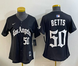 Women's Nike Los Angeles Dodgers #50 Mookie Betts Black 5(V) Joint MLB Jersey