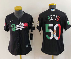 Women's Nike Los Angeles Dodgers #50 Mookie Betts Fashion champion Authentic Stitched MLB Jersey