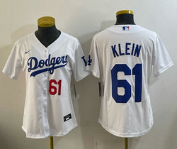 Women's Nike Los Angeles Dodgers #61 Will Klein White 61 front MLB Jersey