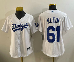 Women's Nike Los Angeles Dodgers #61 Will Klein White Blue MLB Jersey