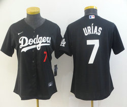 Women's Nike Los Angeles Dodgers #7 Julio Urias Black Game Authentic Stitched MLB Jersey
