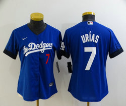 Women's Nike Los Angeles Dodgers #7 Julio Urias Blue 2021 City Authentic Stitched MLB Jersey