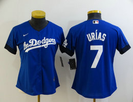 Women's Nike Los Angeles Dodgers #7 Julio Urias Blue 2021 City Game Authentic Stitched MLB Jersey