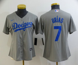 Women's Nike Los Angeles Dodgers #7 Julio Urias Gray Game Authentic Stitched MLB Jersey