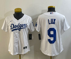 Women's Nike Los Angeles Dodgers #9 Gavin Lux White Authentic Stitched MLB Jersey