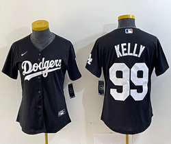 Women's Nike Los Angeles Dodgers #99 Joe Kelly Black Authentic Stitched MLB Jersey