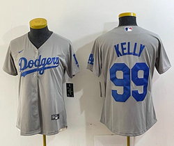 Women's Nike Los Angeles Dodgers #99 Joe Kelly Gray Authentic Stitched MLB Jersey