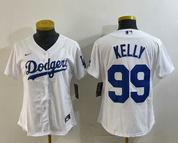 Women's Nike Los Angeles Dodgers #99 Joe Kelly White Authentic Stitched MLB Jersey