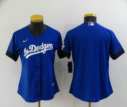 Women's Nike Los Angeles Dodgers Blank Blue 2021 City Game Authentic Stitched MLB Jersey